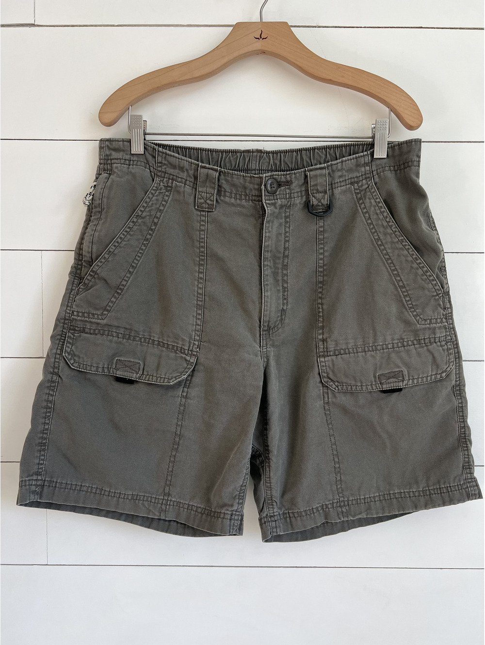 Wrangler Men's Olive Green Cargo Utility Shorts Size 34 Summer Western Casual